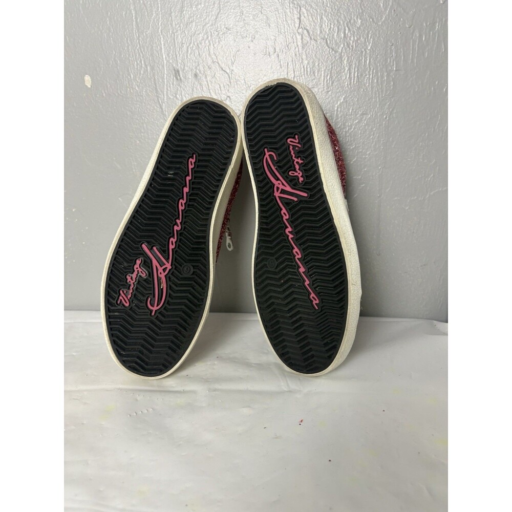 Vintage Havana Pink  Glitter White Star Pink Laces Sneakers Girls Sz 6 CUTE - Picture 8 of 9